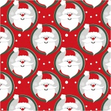 Geschenkpapier, Weihnachtsmann, B 50 cm, 80 g, Rot, 100 m/ 1 Rolle