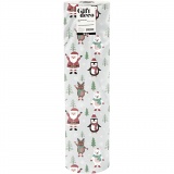 Geschenkpapier, Weihnachtsmann, Schneemann, Rentier, Eisbär und Pinguin, B 50 cm, 80 g, Arktisblau, 100 m/ 1 Rolle