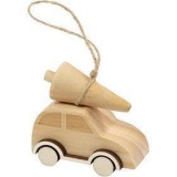 Auto mit Weihnachtsbaum, H 6 cm, L 6 cm, B 3,5 cm, 1 Stk