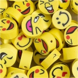 Figurperlen, Emoji, D 10 mm, Lochgröße 1,5 mm, 200 Stk/ 1 Pck