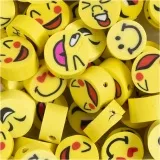 Motivperlen, Emoji, D 10 mm, Lochgröße 1,5 mm, 200 Stk/ 1 Pck