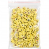 Figurperlen, Emoji, D 10 mm, Lochgröße 1,5 mm, 200 Stk/ 1 Pck