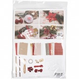 Packung mit Motiven zum Ausschneiden, Weihnachten, Natur, Rot, Weiß, 1 Pck
