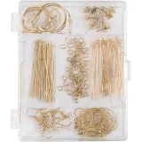 Starter Kreativ Set Schmuck, ca. 175 Stk, Vergoldet, 1 Set