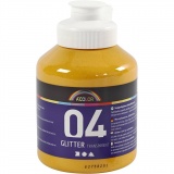Glitter-Acrylfarbe, Warm gelb, 500 ml/ 1 Fl.