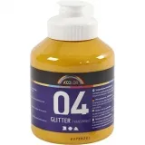 Glitter-Acrylfarbe, Warm gelb, 500 ml/ 1 Fl.