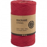 Macramé-Kordel, L 198 m, D 2 mm, Rot, 330 g/ 1 Rolle