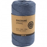 Macramé-Kordel, L 198 m, D 2 mm, Blau, 330 g/ 1 Rolle