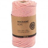 Macramé-Kordel, L 55 m, D 4 mm, Rosa, 330 g/ 1 Rolle