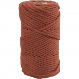 Macramé-Kordel, L 55 m, D 4 mm, Orange gebrannt, 330 g/ 1 Rolle