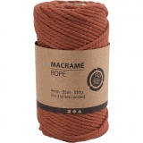 Macramé-Kordel, L 55 m, D 4 mm, Orange gebrannt, 330 g/ 1 Rolle