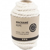 Ma­c­ra­mé-Schnur, L 12 M, D 8,5 mm, Naturweiß, 300 g/ 1 Rolle