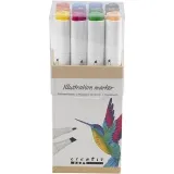 Twin Marker Filzstifte, Strichstärke 1+8 mm, Standard-Farben, 12 Stk/ 1 Pck