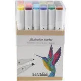 Twin Marker Filzstifte, Strichstärke 1+8 mm, Zusätzliche Farben, 24 Stk/ 1 Pck