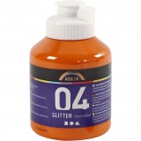 Glitter-Acrylfarbe, Orange, 500 ml/ 1 Fl.
