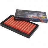 Gallery Ölkreiden, L 7 cm, D 11 mm, Dicke 11 mm, Zinnoberrot, 12 Stk/ 1 Pck
