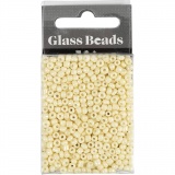 Rocailleperlen, D 3 mm, Größe 8/0, Lochgröße 0,6-1,0 mm, Hellgelb, 25 g/ 1 Pck