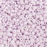 Rocailles-Perlen, D 3 mm, Größe 8/0, Lochgröße 0,6-1,0 mm, Rosa mattiert, 25 g/ 1 Pck