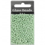 Rocailleperlen, D 3 mm, Größe 8/0, Lochgröße 0,6-1,0 mm, Hellgrün, 25 g/ 1 Pck