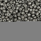 Rocailleperlen, D 3 mm, Größe 8/0, Lochgröße 0,6-1,0 mm, Grau, 25 g/ 1 Pck