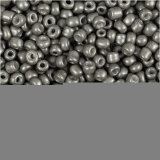 Rocailleperlen, D 3 mm, Größe 8/0 , Lochgröße 0,6-1,0 mm, Grau, 25 g/ 1 Pck