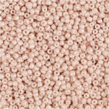 Rocailleperlen, D 1,7 mm, Größe 15/0 , Lochgröße 0,5-0,8 mm, Staubrosé, 25 g/ 1 Pck