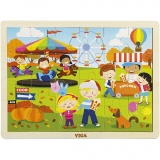 VIGA Puzzle Jahreszeiten, Herbst, Größe 30x22,5 cm, 24 Stücke, 1 Stk