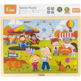 VIGA Puzzle Jahreszeiten, Herbst, Größe 30x22,5 cm, 1 Stk, 24 Stücke