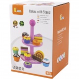 VIGA Cupcakes mit Kuchenregal, Größe 25,5 cm, 1 Set