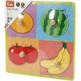 VIGA Puzzle mit Greifknöpfen, Früchte, Größe 22x22 cm, 4 Stücke, 1 Stk