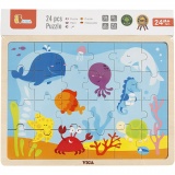 VIGA Holzpuzzle, Meerestiere, Größe 30x22,5 cm, 24 Stücke, 1 Stk