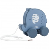 VIGA Spielzeugelefant zum Ziehen, Größe 11 cm, Blau, 1 Stk