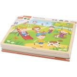 VIGA Laubsäge-Puzzle aus Holz, Saisonales, Größe 22,5x30 cm, 4x24 Stücke, 4 Stk/ 1 Pck