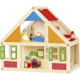 VIGA Puppenhaus aus Holz, Größe 43x40x27 cm, 1 Stk