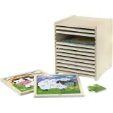 VIGA Puzzle-Set mit 12 Puzzles, Größe 23x27,5x23,5 cm, 12X9 Stücke, 12 Teile/ 1 Set