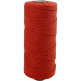 Macramé-Kordel, L 315 M, Dicke 1 mm, Dünne Qualität 12/12, Rot, 220 g/ 1 Knäuel