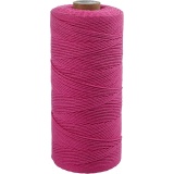 Macramé-Kordel, L 315 M, Dicke 1 mm, Dünne Qualität 12/12, Pink, 220 g/ 1 Knäuel