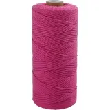 Macramé-Kordel, L 315 m, Dicke 1 mm, Dünne Qualität 12/12, Pink, 220 g/ 1 Knäuel