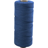 Macramé-Kordel, L 315 M, Dicke 1 mm, Dünne Qualität 12/12, Blau, 220 g/ 1 Knäuel