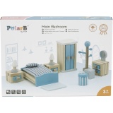 VIGA Puppenhausmöbel, Schlafzimmer, Größe 2x2x7,5 cm, 8 Teile/ 1 Set