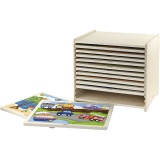 VIGA Puzzle-Gestell mit 12 Puzzles, H 275, L 315 mm, B 235 mm, Größe 31x27x23 cm, 12X24 Stücke, 12 Teile/ 1 Set