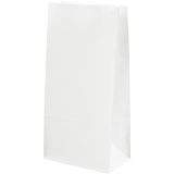 Papiertüten, H 22.5 cm, Größe 6,5x11 cm, 50 g, Weiß, 100 Stk/ 1 Pck