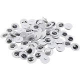 Wackelaugen - Sortiment, zum Aufnähen, Größe 10 mm, 50 Paar, 100 Stk/ 1 Btl.