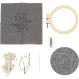 Mini Kreativ Set Sticken, Schneeflocke, Grau, 1 Pck