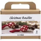 Kreativ Set Weihnachtskugeln, Macramé, Weihnachtsrot, 1 Pck