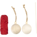 Kreativ Set Weihnachtskugeln, Macramé, Weihnachtsrot, 1 Pck