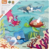 VIGA Kinder-Puzzle mit Knöpfen, H 26 mm, L 22 cm, B 22 cm, 1 Stk