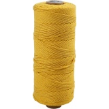 Macramé-Kordel, L 315 M, Dicke 1 mm, Dünne Qualität 12/12, Gelb, 220 g/ 1 Knäuel