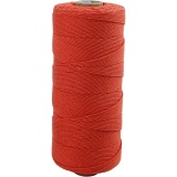 Macramé-Kordel, L 315 M, Dicke 1 mm, Dünne Qualität 12/12, Orange, 220 g/ 1 Knäuel
