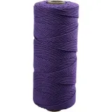 Macramé-Kordel, L 315 m, Dicke 1 mm, Dünne Qualität 12/12, Violett, 220 g/ 1 Knäuel